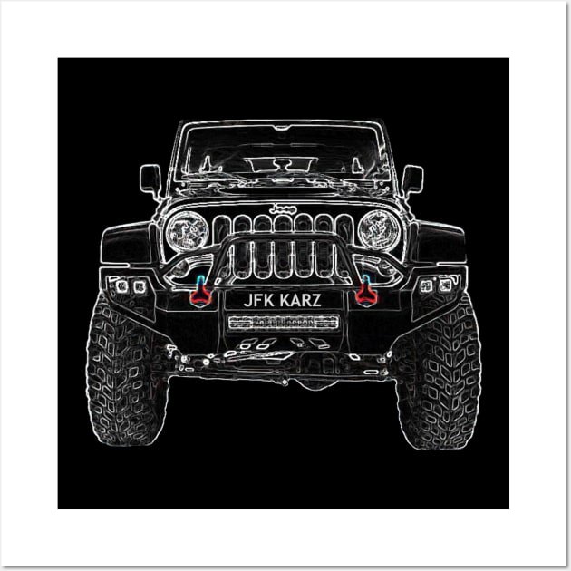 Rubicon Jeep 4x4 Front View Wall Art by JFK KARZ